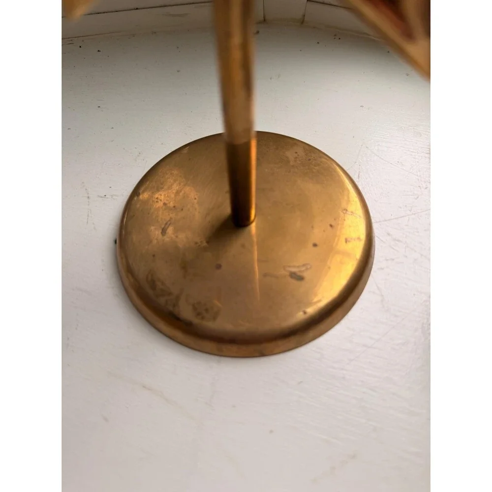 Vintage Brass Star Candlestick Holder, Mid Century Modern Taper Candle Holder, M
